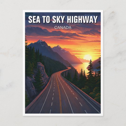 Sea to Sky Highway Vancouver Canada Sunset Travel Postkarte (Vorderseite)