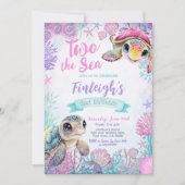 Sea Turtle 2. Geburtstag Einladung (Vorderseite)