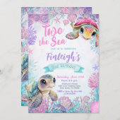 Sea Turtle 2. Geburtstag Einladung (Vorne/Hinten)