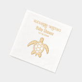 Sea Turtle #5 Baby Showrennen Datum Servietten Mit Folie (Links)