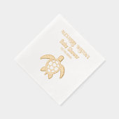 Sea Turtle #5 Baby Showrennen Datum Servietten Mit Folie (Rechts)