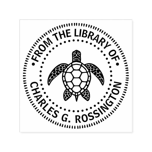 Sea Turtle #5N Library Name Permastempel (Design)