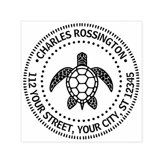 Sea Turtle #5N Name Rücksendeadresse Permastempel (Design)
