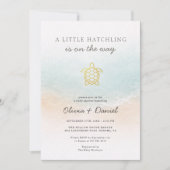 Sea Turtle A Little Hatchling Couples Baby Shower  Einladung (Vorderseite)