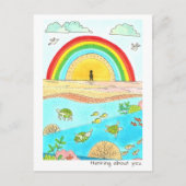 Sea Turtle Abenteuer Happy Place Denken Sie über S Postkarte (Vorderseite)