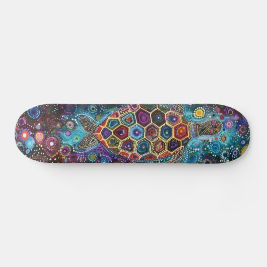 Sea Turtle - Aborigine Style - Skateboard Deck (Horizontal)