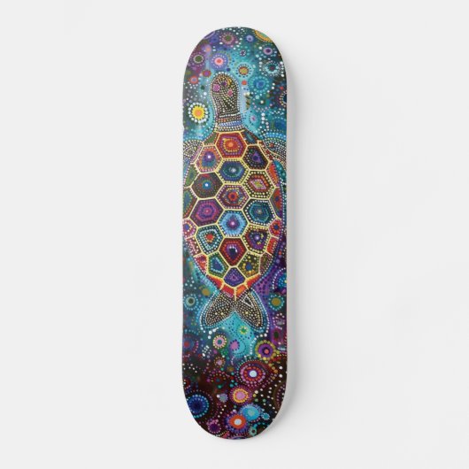 Sea Turtle - Aborigine Style - Skateboard Deck (Vorderseite)