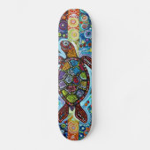 Sea Turtle - Aborigine Style - Skateboard Deck (Vorderseite)