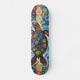 Sea Turtle - Aborigine Style - Skateboard Deck