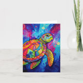 Sea Turtle Abstract Earth Day Ocean Beach Nature Karte (Vorderseite)