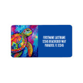 Sea Turtle Abstrakt Earth Day Ocean Beach Nature Adressaufkleber (Vorne)
