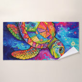 Sea Turtle Abstrakt Earth Day Ocean Beach Nature Badehandtuch (Badehandtuch)
