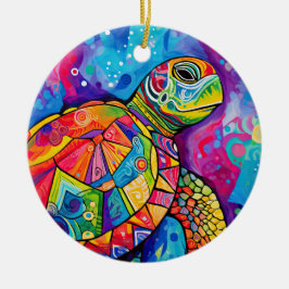 Sea Turtle Abstrakt Earth Day Ocean Beach Nature Keramik Ornament
