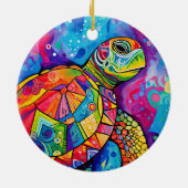 Sea Turtle Abstrakt Earth Day Ocean Beach Nature Keramik Ornament (Hinten)
