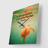 Sea Turtle Acrylic Wall Clock Quadratische Wanduhr (Winkel)