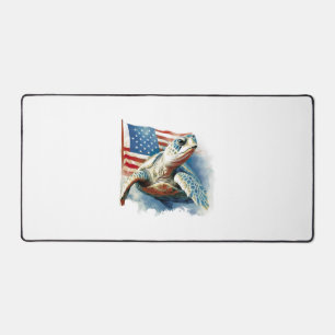 Sea Turtle American Flag Schreibtischunterlage