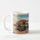Sea Turtle and Baby Illustration | Personalized Kaffeetasse (Links)