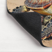 Sea Turtle and Baby on Beach Illustration Mousepad (Ecke)