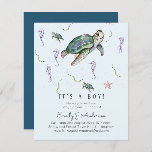 Sea Turtle and Friends Baby Boy oder Girl Shower I (Vorne/Hinten)