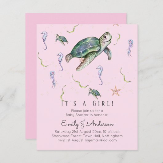 Sea Turtle and Friends Baby Boy oder Girl Shower I (Vorne/Hinten)