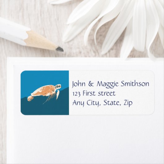 Sea Turtle Animal Custom Label (Insitu)