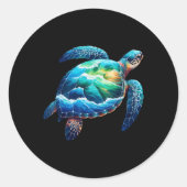 Sea Turtle Animal Earth Day Women Men Kids Earth D Runder Aufkleber (Vorderseite)