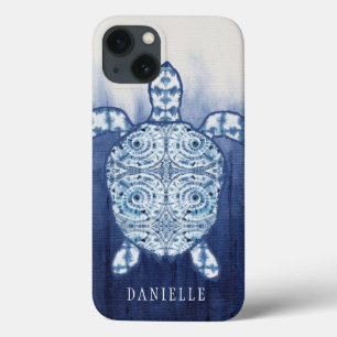 Sea Turtle Art Beach Nautic Shibori Muster Blue Case-Mate iPhone Hülle