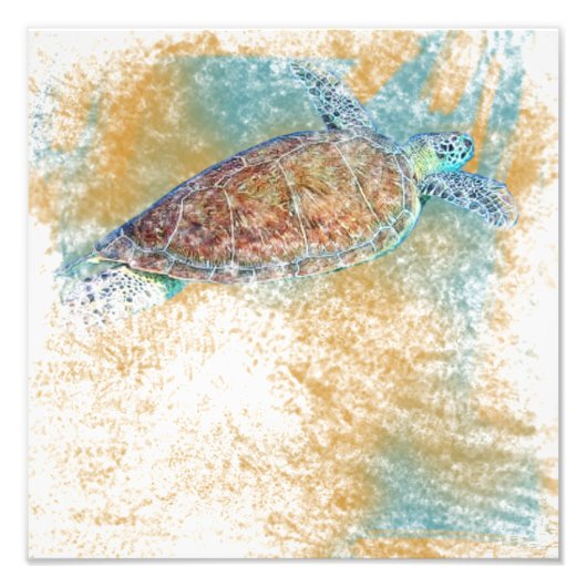 Sea Turtle Art Coastal Art Fotodruck (Vorne)