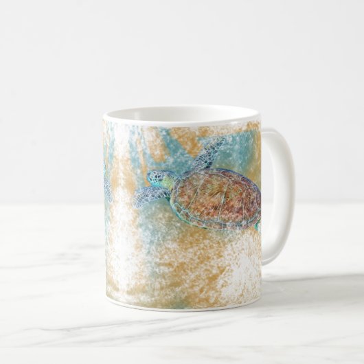 Sea Turtle Art Coastal Art Kaffeetasse (VorderseiteRechts)