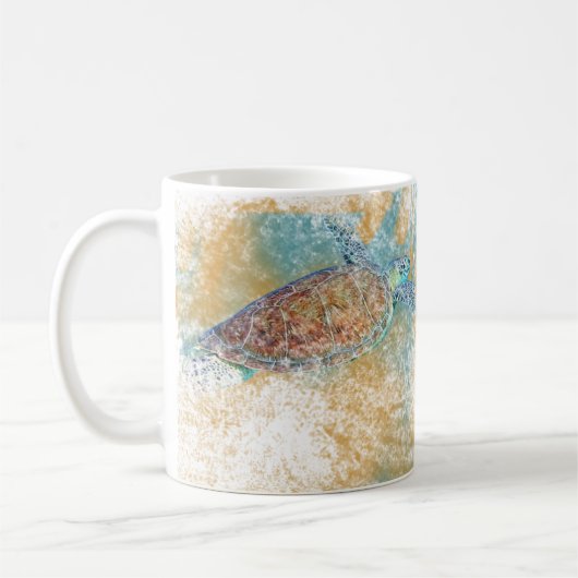 Sea Turtle Art Coastal Art Kaffeetasse (Links)
