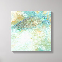 Sea Turtle Art Coastal Malerei Art Leinwanddruck