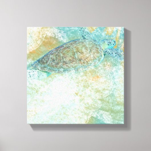 Sea Turtle Art Coastal Malerei Art Leinwanddruck (Vorderseite)