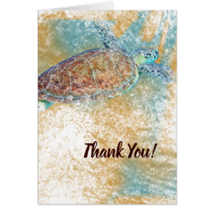 Sea Turtle Art Dankeschön Card