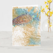 Sea Turtle Art on | Grußkarten Karte (Gelbe Blume)