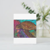 Sea Turtle Art...phantastischer Buntglasstil! Postkarte (Stehend Vorderseite)