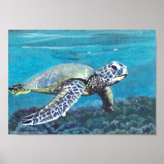 Sea Turtle Art Print Poster (Vorne)