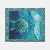Sea Turtle Art Quilt Blanket Großartig angepasst Fleecedecke (Vorderseite (Horizontal))