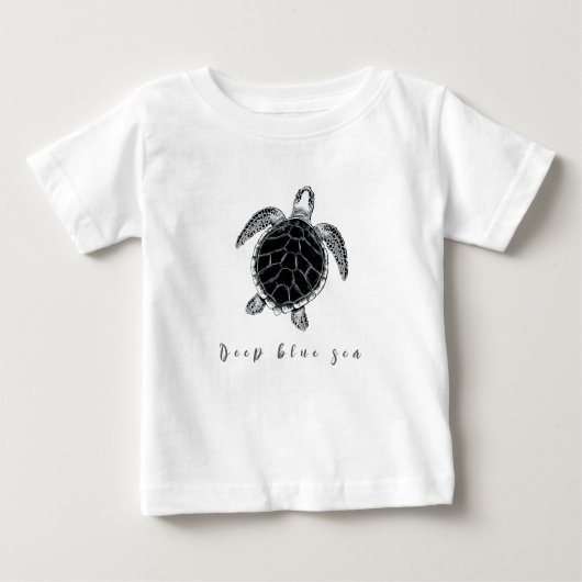 Sea turtle b/w baby t-shirt (Vorderseite)