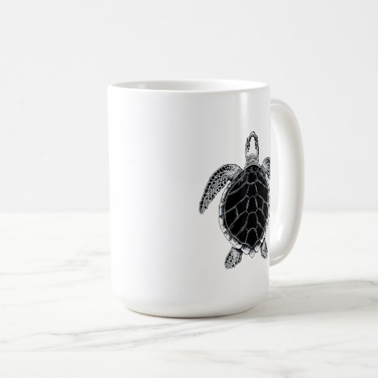 Sea turtle b/w kaffeetasse (VorderseiteRechts)