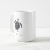 Sea turtle b/w kaffeetasse (Vorderseite Links)