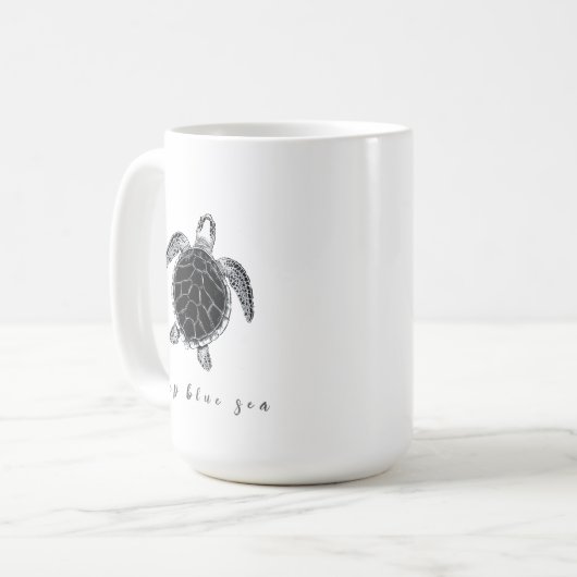 Sea turtle b/w kaffeetasse (Vorderseite Links)