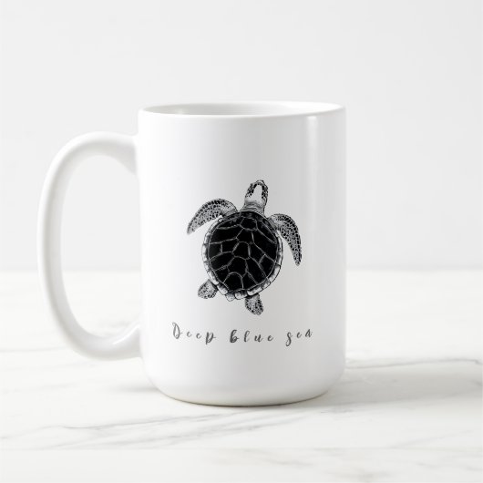 Sea turtle b/w kaffeetasse (Links)