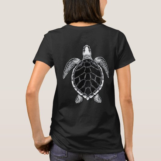 Sea turtle b/w T-Shirt (Rückseite)