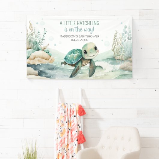 Sea Turtle Baby Dusche Banner (Insitu)