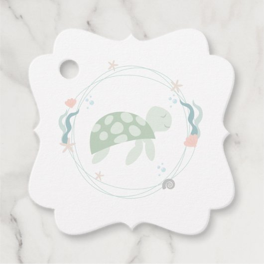 Sea Turtle Baby Dusche Geschenkanhänger (Vorderseite)