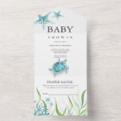 Sea Turtle Baby Dusche in einer einzigen Einladung (Innen Boden)