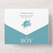 Sea Turtle Baby Dusche in einer einzigen Einladung (Rückseite)