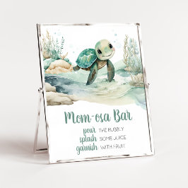 Sea Turtle Baby Dusche Mama Osa Bar Poster