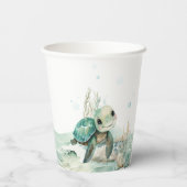Sea Turtle Baby Dusche Pappbecher (Rückseite)