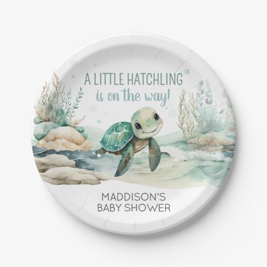 Sea Turtle Baby Dusche Pappteller (Vorderseite)